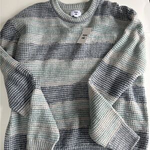 NWT Mode Of One Women’s Sweater. Size Medium. Super Soft. Navy, Blue & White